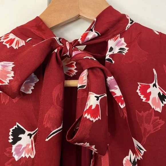 Rebecca Taylor Dress Paintbrush Floral Silk Blend Lined, Size 4 - Picture 10 of 16